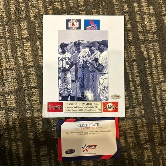Willie mays Aaron Musial williams Mays signed photo - Picture 1 of 1